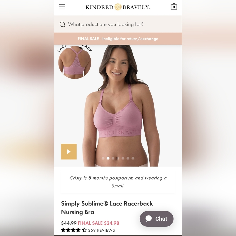 Simply Sublime® Lace Racerback Nursing Bra | Rose - XL-Busty